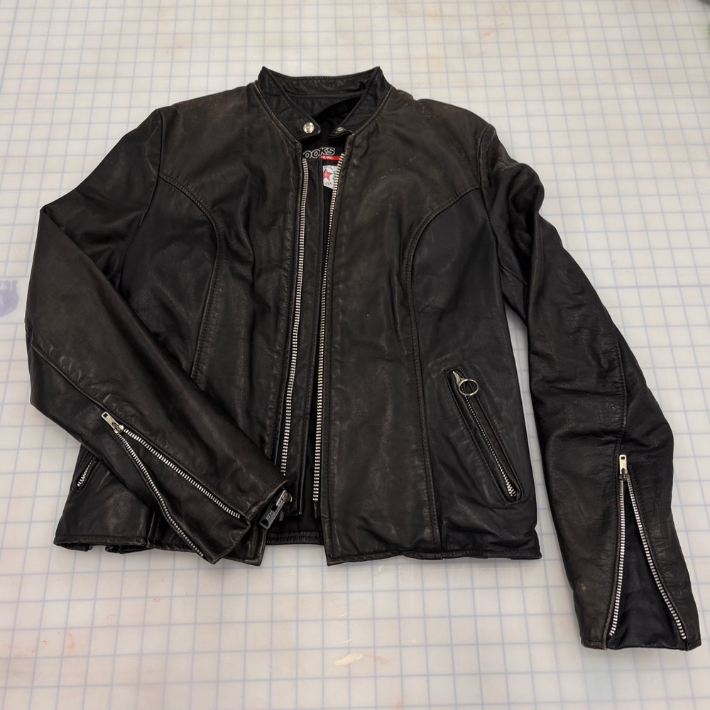 Leather motorcycle jacket